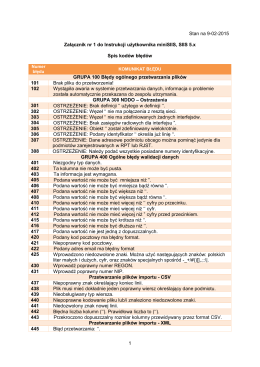 Załącznik 1 do instrukcji: spis kodów błędów