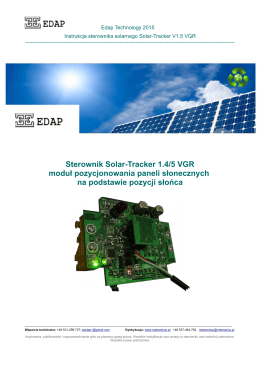 Sterownik Solar-Tracker 1.4/5 VGR moduł pozycjonowania paneli