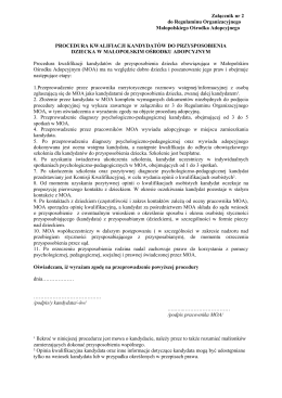 Załącznik nr 2 do Regulaminu Organizacyjnego Małopolskiego