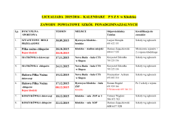 LICEALIADA 2015/2016 - KALENDARZ P S Z S  w