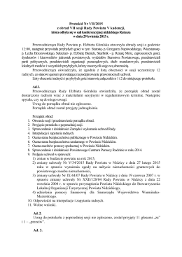 Protokół VII/2015 - Starostwo Powiatowe w Nidzicy