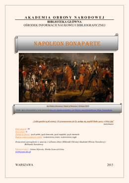 Napoleon Bonaparte - Biblioteka Główna Akademii Obrony Narodowej