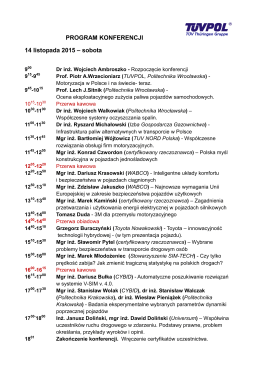 Plan konferencji listopad 2015 wrocław