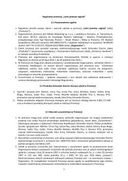 Regulamin promocji - Schneider Electric Polska