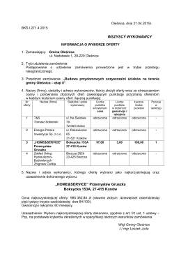 WSZYSCY WYKONAWCY - BIP - Urząd Gminy Oleśnica