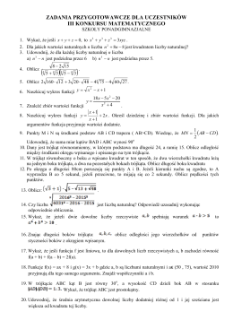 Zadania dla szkół ponadgimnazjalnych