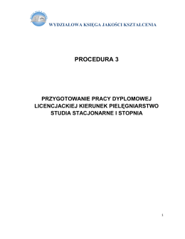 Procedura 3 – Przygotowanie pracy licencjackiej