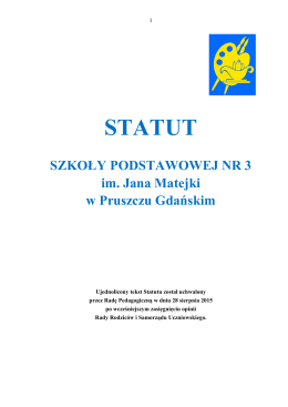Statut - Szkoła Podstawowa nr 3 w Pruszczu Gdańskim