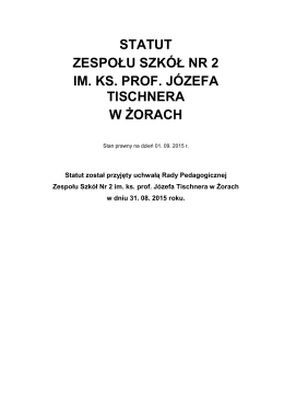 Statut szkoły - Zespół Szkół Nr 2 im. ks. prof. Józefa Tischnera w