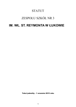 Statut Zespołu Szkół Nr 3 w Łukowie