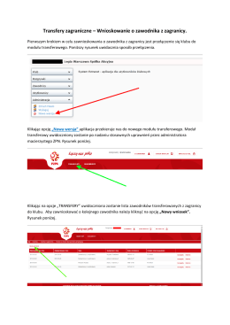 instrukcja Extranet - transfery zagraniczne - K-PZPN