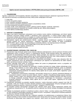 Ogólne warunki rezerwacji biletów w PETPOLONIA (www.promy.pl