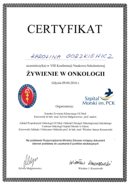 zobacz dyplomy - Karolina Gorzkiewicz