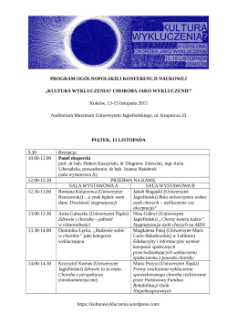 Cały program konferencji od piątku 13.11. do