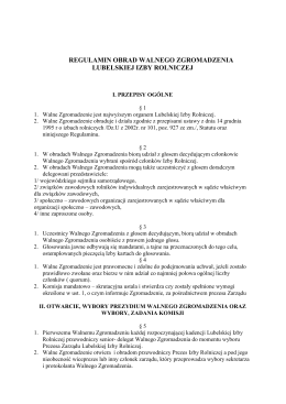 regulamin obrad walnego zgromadzenia lubelskiej izby rolniczej