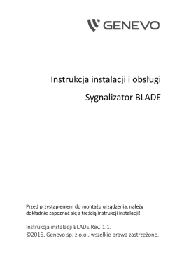 Instrukcja instalacji i obsługi Sygnalizator BLADE