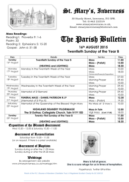 The Parish Bulletin - St Mary`s Inverness