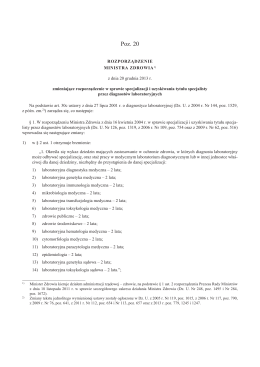 rozporządzenie Ministra Zdrowia z dnia z dnia 20 grudnia 2013 r.