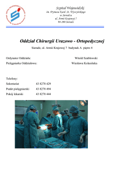 Oddział Chirurgii Urazowo - Ortopedycznej