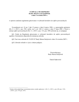 XIII/90/2015 w sprawie ustalenia regulaminu głosowania w