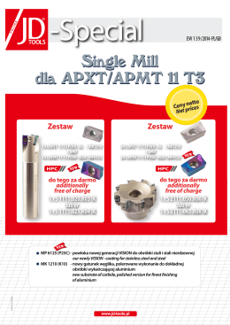Single Mill dla APXT/APMT 11 T3 Single Mill dla APXT/APMT 11 T3