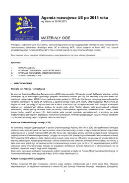 Agenda rozwojowa UE po 2015 roku