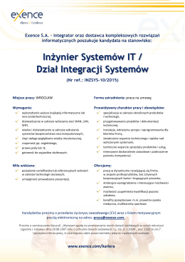 Inżynier Systemów IT / Dział Integracji Systemów