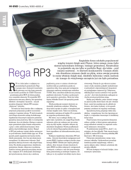 Pobierz test gramofonu Rega RP3 w miesięczniku