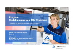 Program Rzetelna naprawa z TÜV Rheinland