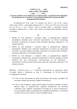 2015 r. w sprawie ustalenia wzoru deklaracji o wysokości