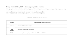 Uwaga: Uczniowie klas I, II i IV – otrzymają