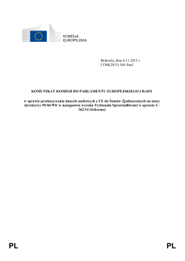 KOMISJA EUROPEJSKA Bruksela, dnia 6.11.2015 r. COM