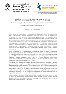 60 lat prasoznawstwa w Polsce