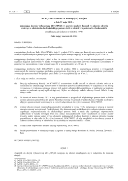 Decyzja wykonawcza Komisji 2014/709/UE z dnia 9 października