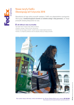 Nowe taryfy FedEx Obowiązują od 4 stycznia 2016