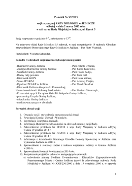Protokol Nr VI z sesji z dnia 2 marca 2015 r