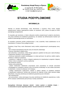 STUDIA PODYPLOMOWE - Powiatowy Urząd Pracy w Żywcu