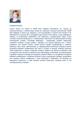 Dr Marta Czerwiec - Profil
