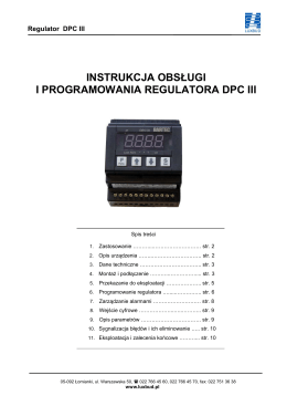 INSTRUKCJA OBSŁUGI I PROGRAMOWANIA