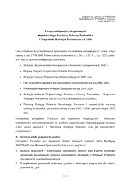 Lista przedsięwzięć na rok 2016 - Wojewódzki Fundusz Ochrony