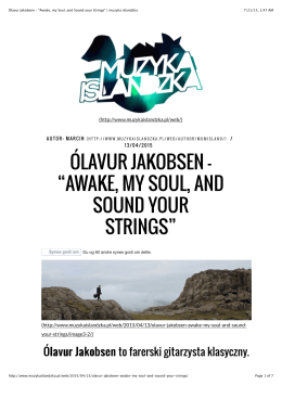 “Awake, my Soul, and Sound your Strings” | muzyka islandzka