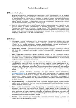 Regulamin Serwisu Zingtravel.pl § 1 Postanowienia ogólne 1