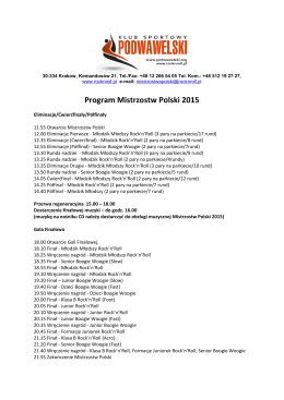 Program Mistrzostw Polski 2015