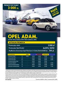 Opel Adam - cennik rok modelowy 2015
