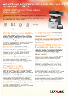 Wielofunkcyjne monochromatyczne drukarki laserowe serii Lexmark