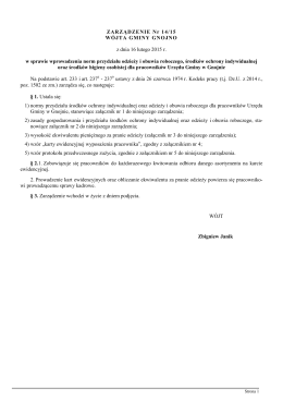 Zarządzenie nr 14/15 Wójta Gminy Gnojno z dnia 16 lutego 2015 r.