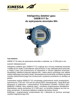Inteligentny detektor gazu GSEM 517 Ex do wykrywania amoniaku