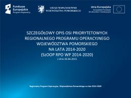 Szczegółowy Opis Osi Priorytetowych RPO - RPO WP 2014-2020