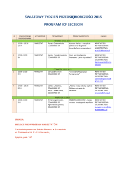 światowy tydzień przedsiębiorczości 2015 program icf szczecin