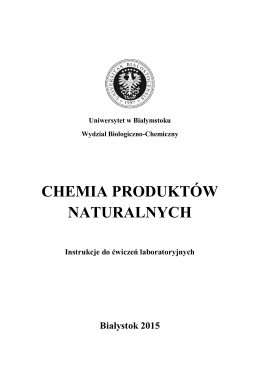 Chemia Produktów Naturalnych - laboratorium